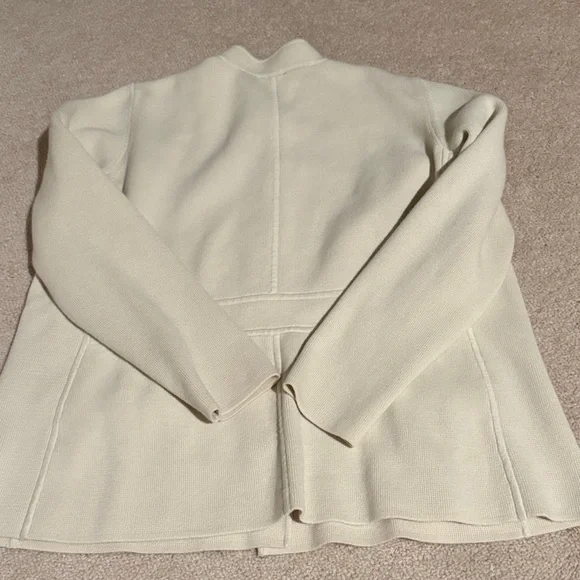 Talbots Woman Petites Cream Button-Up Sweater Cardigan - Picture 11 of 11